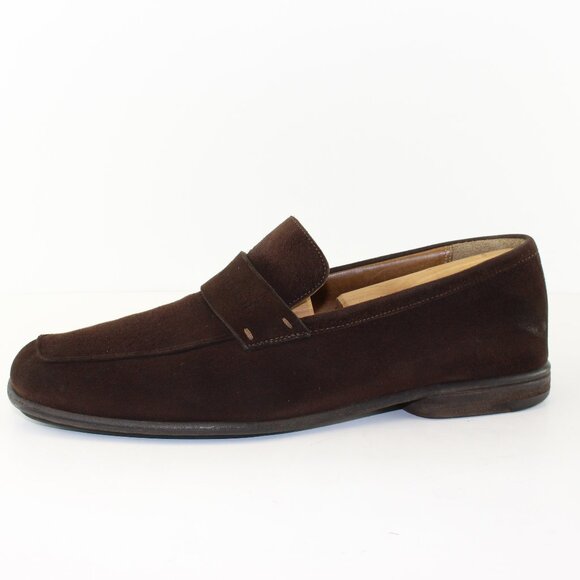 Louis Vuitton Brown Suede Leather Loafer Slip One Shoe (8.5 US) - Picture 4 of 14